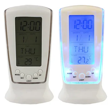 

Wholesale Digital LED LCD Alarm Clock Calendar Thermometer with Blue Backlight Desk Clock Reloj Despertador Dropshipping