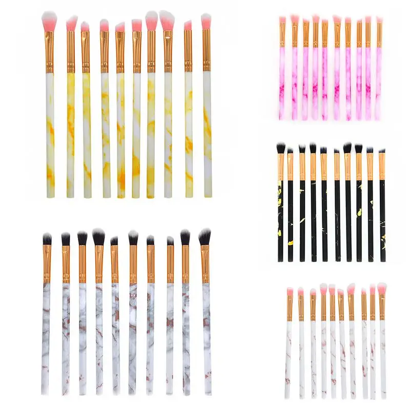 

10Pcs Multifunctional Makeup Brush Set Marbling Pattern Brush Concealer Eyeshadow Brush Set Makeup Tool Cosmetics