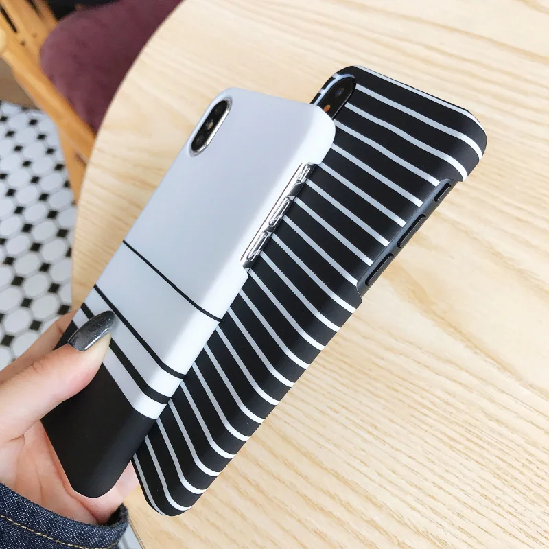 Чехол для телефона JONSNOW iPhone 6 6S 7 8 Plus XS XR Max черно белый клетчатый чехол в полоску из