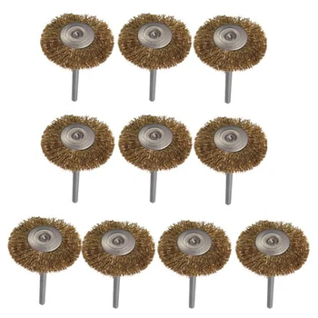 

10 pcs brass wire brush round brush disk brush cup brush 25MM For Dremel