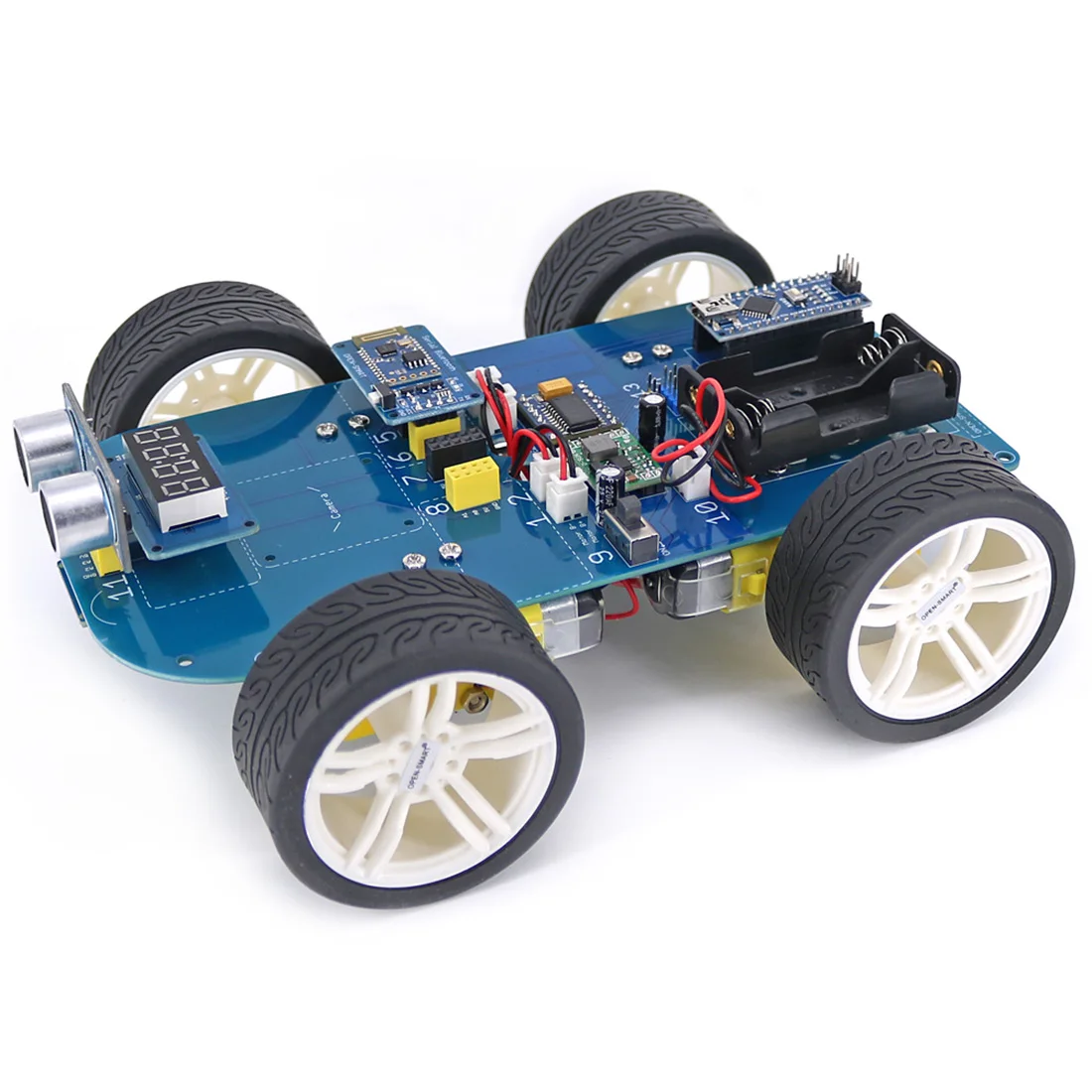 2019 High-tech Programmable Boys 4WD Bluetooth Smart Car Kit Ultrasonic Display and Obstacle Avoidance Kit +Tutorial for Arduino