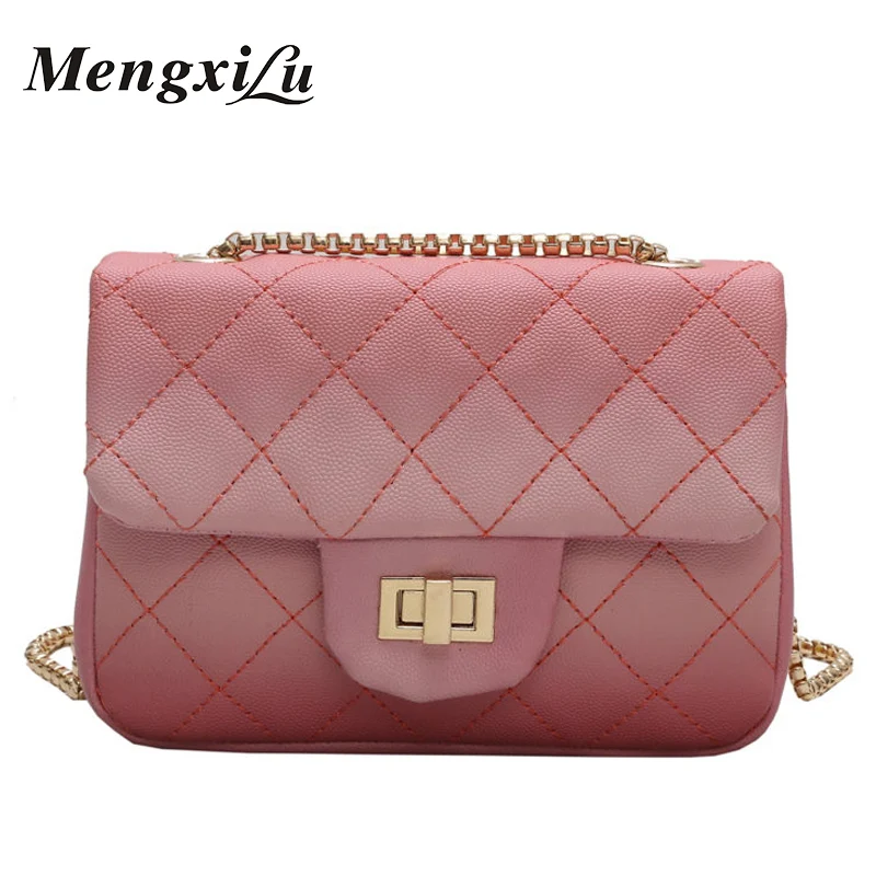 

2019 New Arrival Women Small Phone Shoulder Bags Leather Tote Chain Strap Ladies Crossbody Messenger Bag Handbags Solid Pu Sac