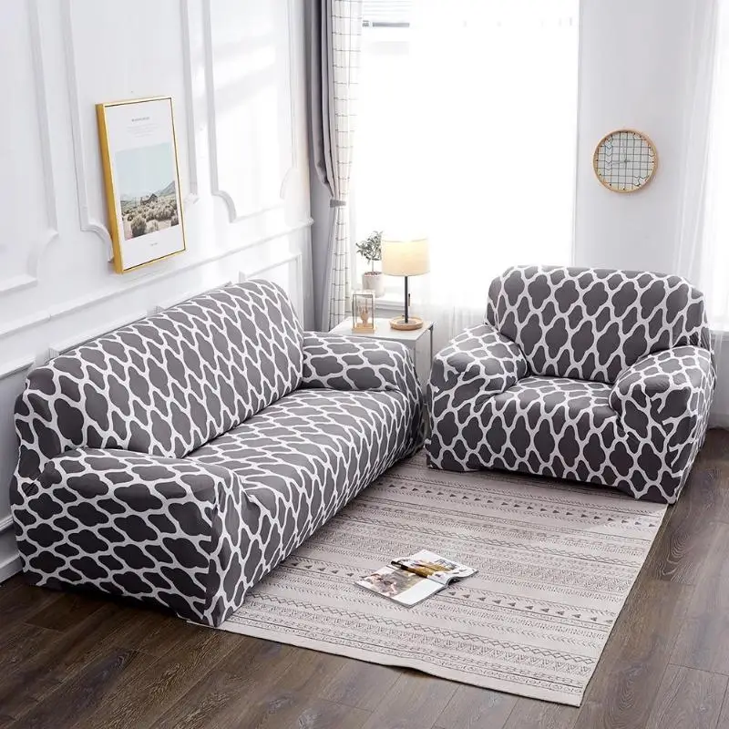 

Geometry Tight Wrap Slipcovers All-Inclusive Elastic Thin Sofa Couch Cover for 1/2/3/4 Seater Sofa Cover Home Decoration