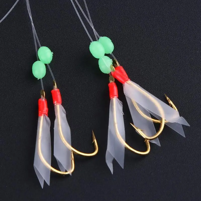 

25pcs/Lot Durable Fishing Lure Artificial Transparent Fish Skin Barbed Sabiki Hook Rigs Lure Fishing Lure Worn Fake Lure SJ002