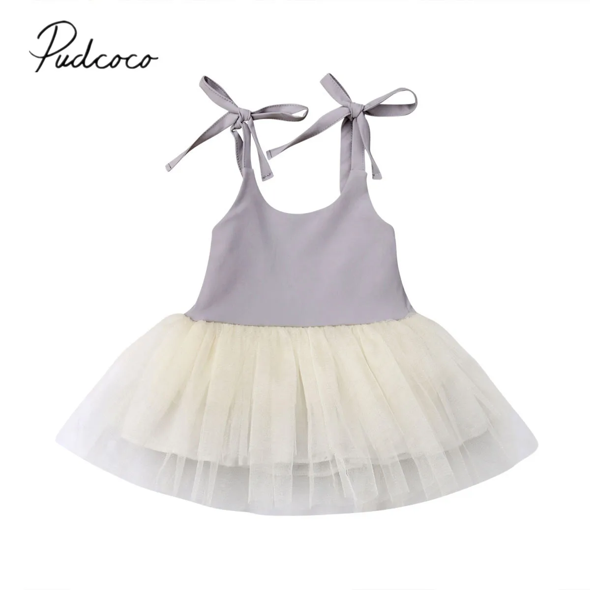 

2019 Children Summer Clothing Toddler Kid Baby Girl Strap Dress Sleeveless Solid Lace Tulle Party Bridesmaid Pageant Dress 1-6Y
