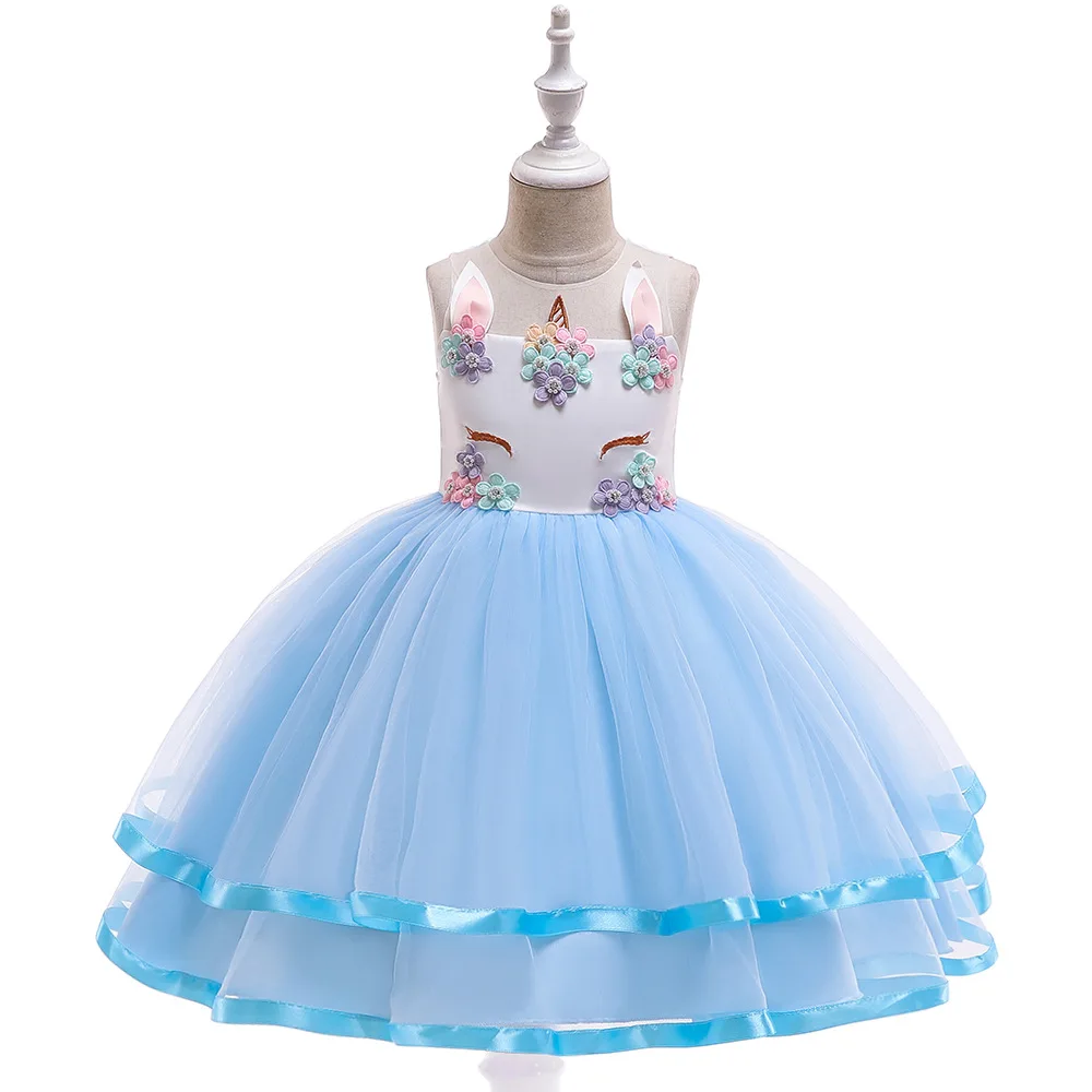 

DJS002 European and American New Fashion Summer Clothes Unicorn Cartoon Festival Clothes Halloween Girl Dress