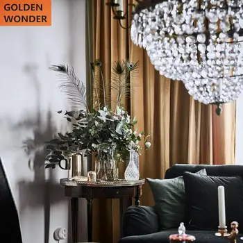 

Nordic Style Velvet Brown Living Room Curtain Modern Simple Thickened Curtains For Bedroom