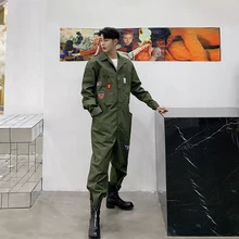 Британский стиль, мужская уличная одежда, винтажный повседневный комбинезон с длинным рукавом, брюки-карго, модные мужские комбинезоны, одежда для пар, шаровары