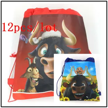 

Cartoon Ferdinand 12Pcs/Lot Drawstring Bags Child Birthday Party String Bags Girl Favor Ferdinand String Back Bags Supply