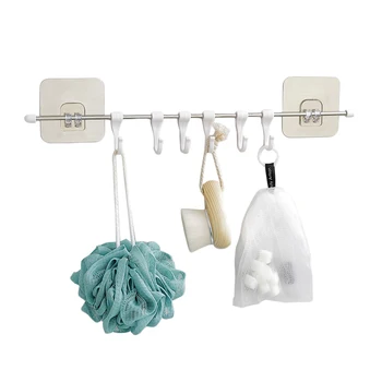 

1 Pc Removable Wall Mounted Rustproof No Drilling Adhesive Organizer Hanger Holder Hook for Kitchen Shower Bathroom