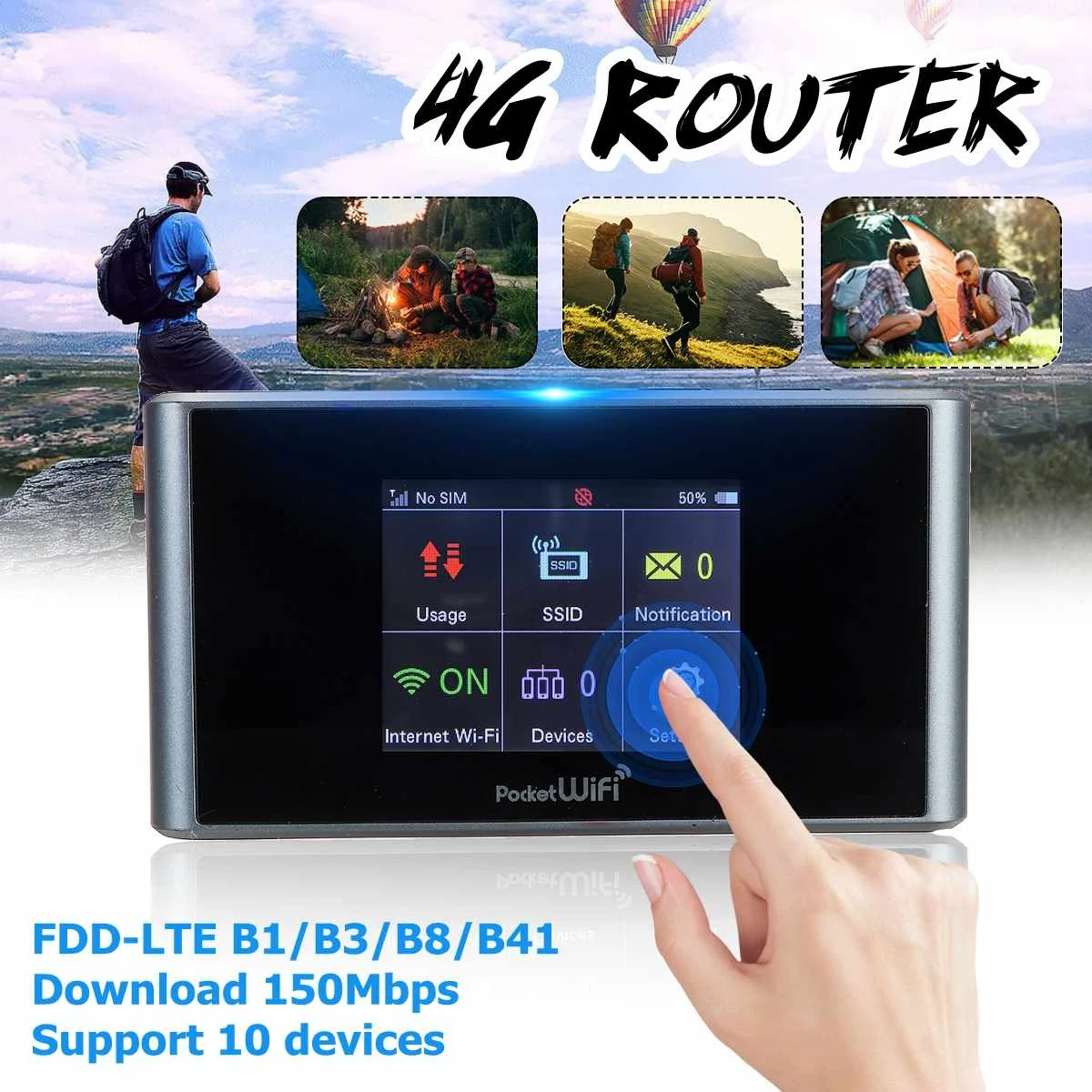 

4G Wireless Router Support SIM Card portable WIFI 4g-900/2100MHz 3g-900/1700/1900MHz 150Mbps