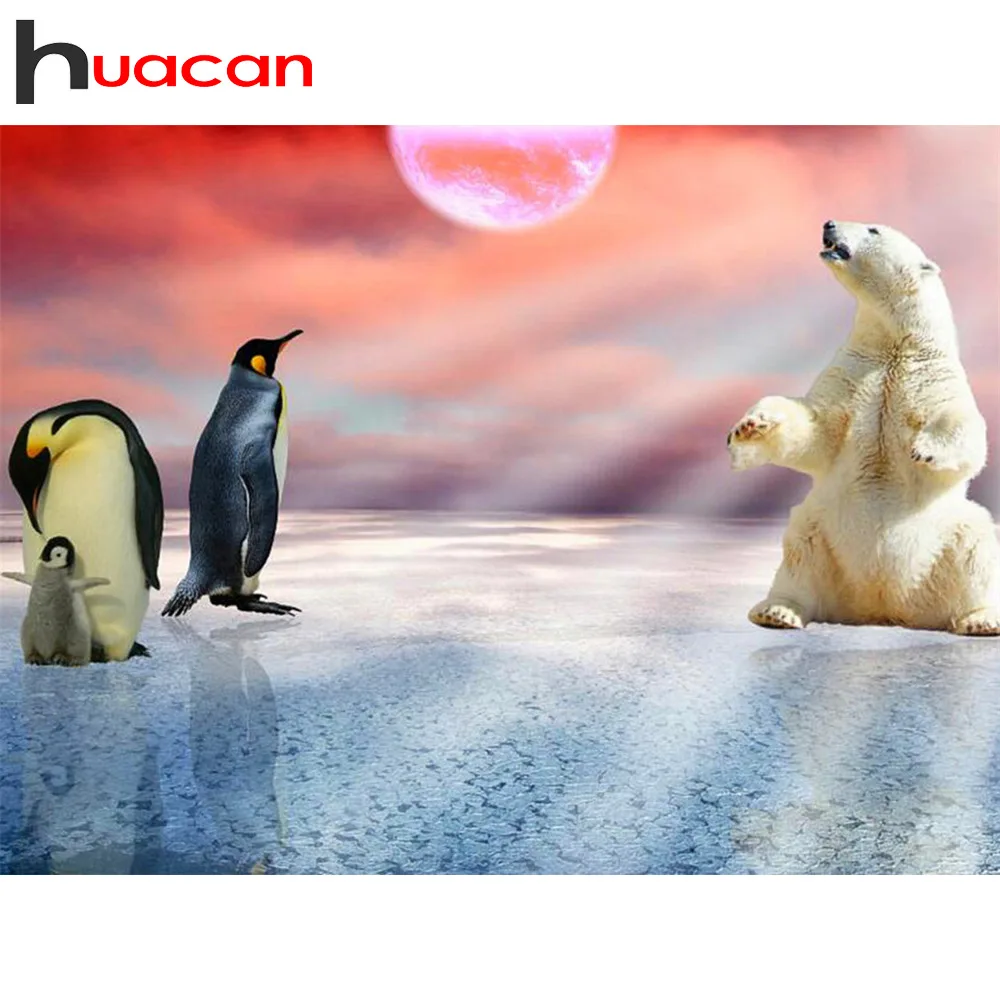 

Huacan 5D DIY Diamond Embroidery Animal Bear Full Square Diamond PaintingCross Stitch Animal Rhinestones Decor Home