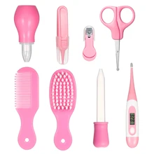 Унисекс 8 шт./компл. Детская щетка для шерсти медицинский набор душ цифровой термометр медицина диспенсер машинка для стрижки ногтей набор для ухода за новорожденными