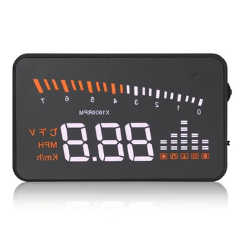 

X5 Car HUD Heads Up Display LED Windscreen Projector Speed Warning Automobile Car Alarm System Universal Auto