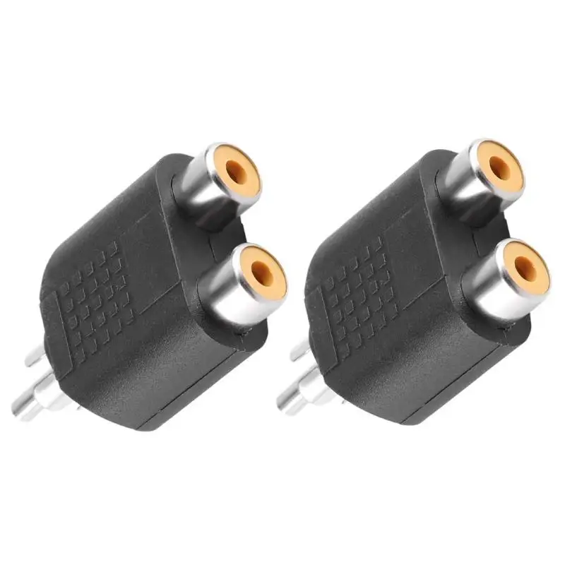 2pcs 6/" RCA Male Plug to 2 Female RCA Jack Adapter Audio Y Cable