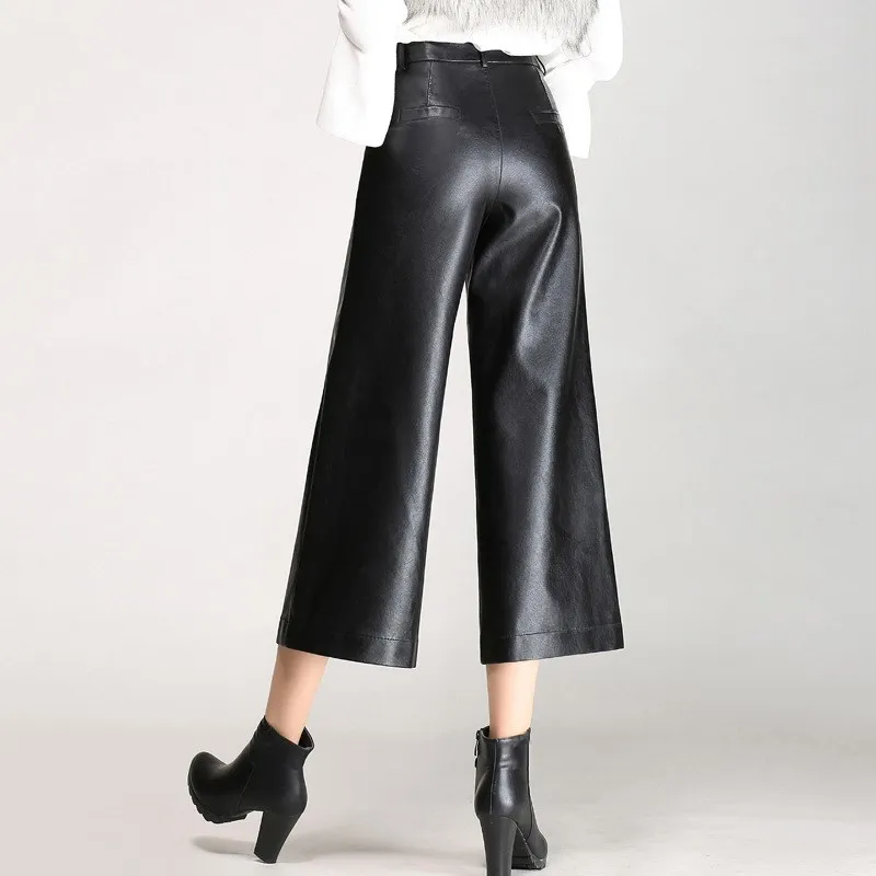 Модные женские брюки Широкие брюки до щиколотки брюки высокие женские свободные повседневные брюки