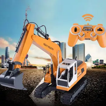 

Wireless Gamepad DIY Engineering Vehicle Toy Digging Drilling Gripping 3 In 1 Alloy Excavator Remote Control Toy 17 Channels
