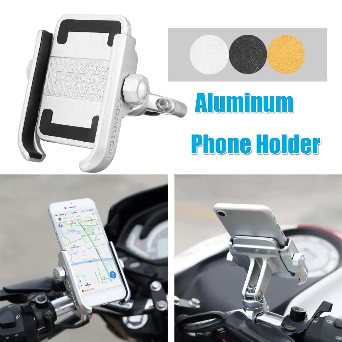 العالمي دراجة نارية من سبائك الألومنيوم حامل هاتف ل iPhoneX 8 7 6 s دعم الهاتف موتو حامل ل GPS الدراجة المقود حامل