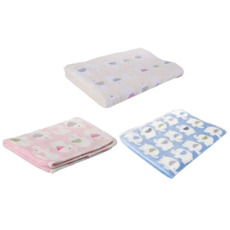 

Elephant Print Dogs Soft Warm Blanket Pets Coral Plush Sleeping Kennel Mat Sleeping Bed Cover Mat For Small Medium Dog Cat