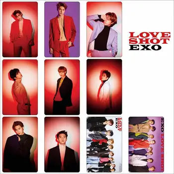 

Kpop EXO Photocard Stickers Love Shot Baekhyun Chanyeol Photo Stikcy Card Crystal Card Sticker 10pcs/set