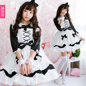 

Free Sale Limited Shipping 2019 Black And White Lolita Dress Alice Cos Clothing Maid Outfit Of Op Soft Sister Cosplay