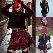 Новая сексуальная клетчатая юбка женская школьная девушка с высокой талией принт мини-юбка клетчатая плиссированная повседневная короткая юбка