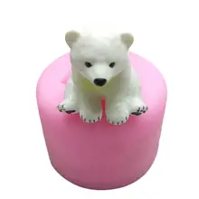 DIY силиконовая форма для выпечки молд ремесло 3D полярный медведь ароматерапия гипсовая форма для свечей торт пудинги желе украшения формы инструмент