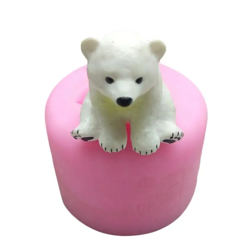 

DIY Silicone Mould Baking Mold Craft 3D Polar Bear Aromatherapy Candle Gypsum Mold Cake Puddings Jellies Decoration Molds Tool