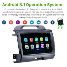 Harfey HD 9″ Navi Stereo Car GPS Autoradio 2Din Touchscreen Android 8.1 for KIA Sportage 2010-2015 with Bluetooth USB Aux WIFI