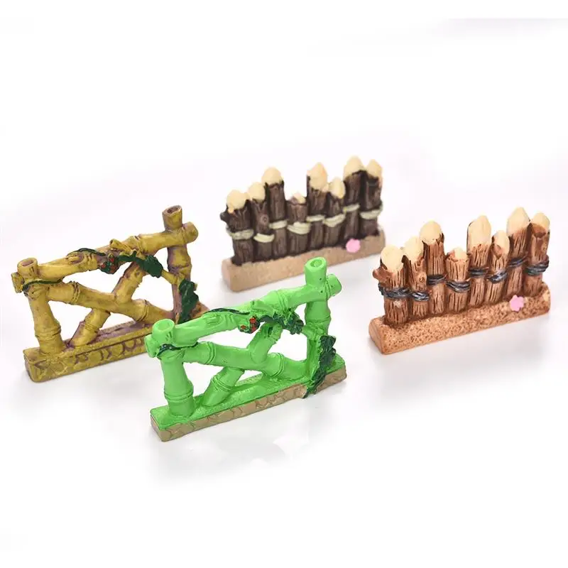 2019 جديد الراتنج سياج خيزران المنمنمات المشهد الصغير الحلي بونساي ديكور حديقة المنزل التماثيل