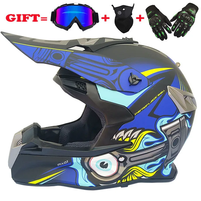 

Free Shipping Cross-country Motorcycle Helmet Four Seasons Moto Helmet Male Motor Air Mirror Mask Gloves