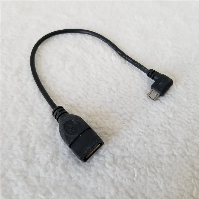 90 Degree Right Angle Micro USB to USB A Male to Female Adapter Cable