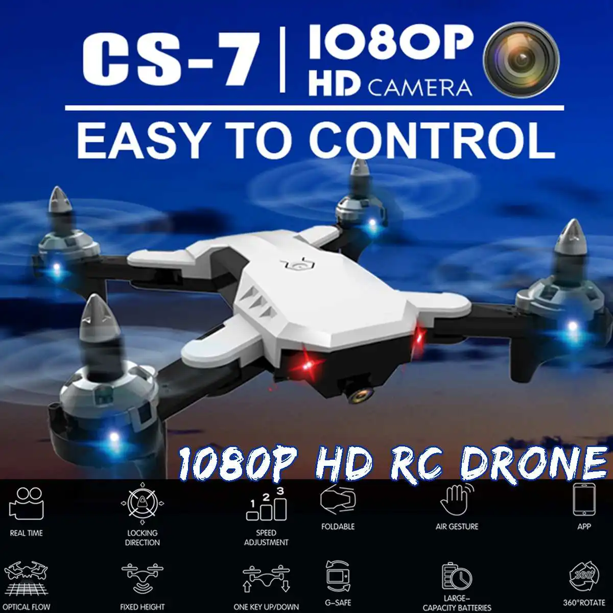 

20 Mins Flight Time Foldable RC Drone 2.4G WIFI FPV With 1080P 5.0MP HD Camera 0.3 MP/5 MP 6 Axle Wind Resistance Lightweight