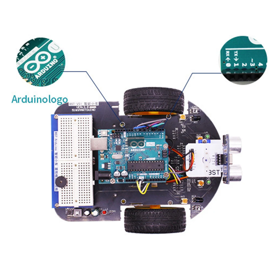 2-в-1 стартовый супер-набор для проекта умный робот автомобиля в комплекте с обучающим руководством программы стволовых игрушки для Arduino(в том числе R3 Материнская плата