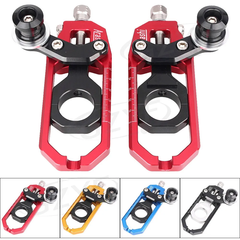

CNC Motorbike Chain Adjusters with Spool Tensioners Catena For Yamaha YZF R1 2004 2005 Aluminum