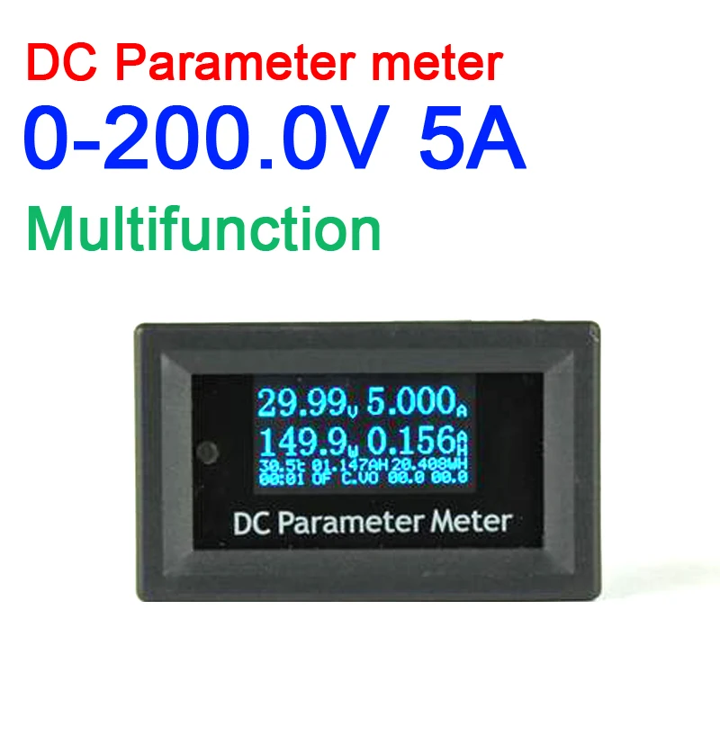 12в1 OLED DC 200V 5A шунтирующий ваттметр измеритель мощности электрическая
