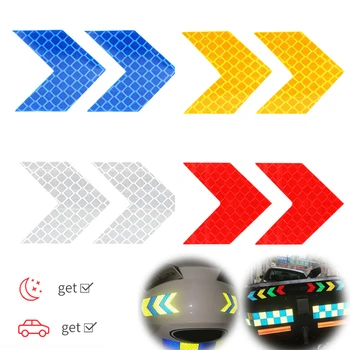 

LEEPEE Car Reflective Sticker Arrows Pattern 4.5cm x 4cm Car Motorcycle Reflective Warning Sticker 2 Piece/set