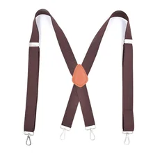 Взрослый 4 клип мужской бретель с крючками черный с треугольниками на ремешках клип x-образный коричневый кожаный пряжка белые высококачественные подтяжки