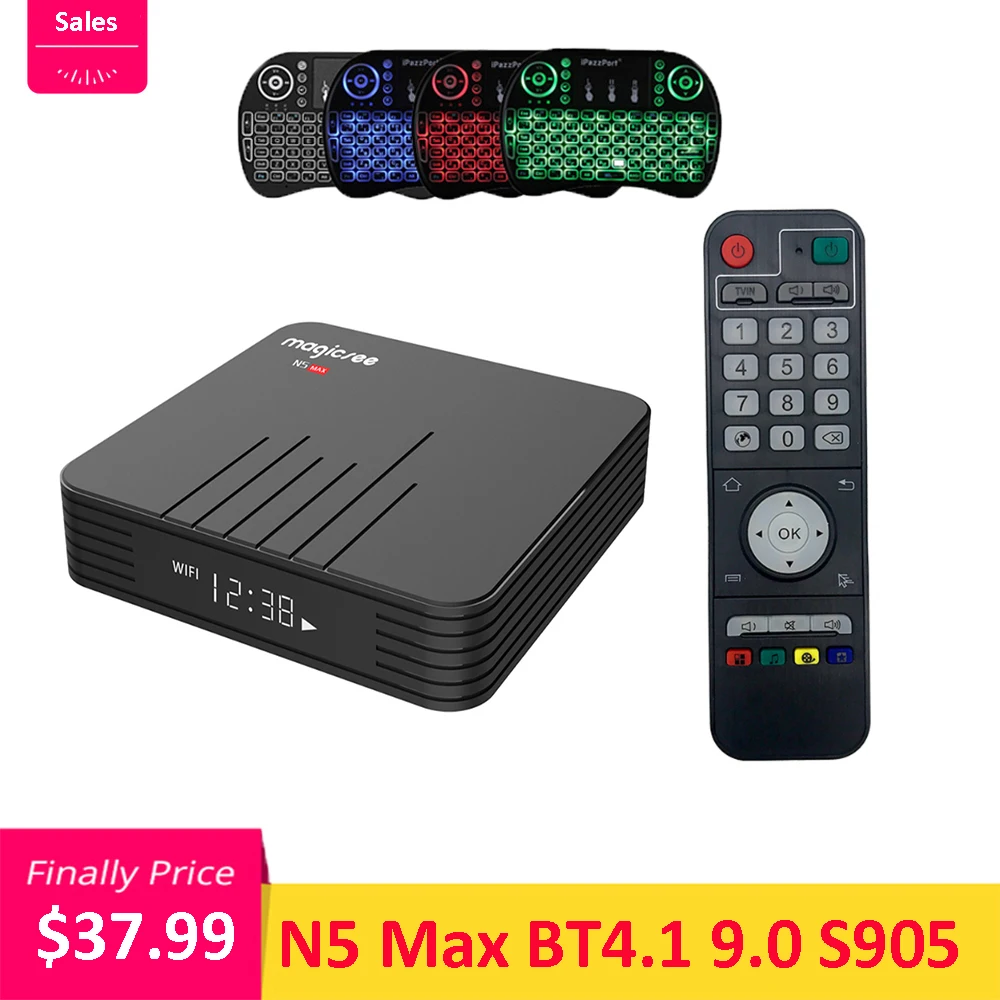 

MAGICSEE N5 Max Android 8.1 TV Box Amlogic S905X2 2.4GHz + 5GHz WiFi 2GB 16GB/4GB 32GB/64GB Bluetooth 4.1 Support 4K H.265