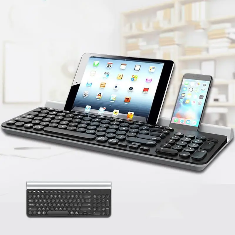 

104 Keys Mini Bluetooth Keyboard Round Keycap Durable Long Standby Keyboard For PC Computer Laptop Desktop Drop Ship