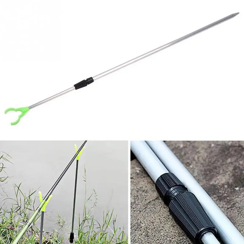 

New Fishing Holder 1.04M 12cm 2 Sections Adjustable Aluminium Fishing Rod Tone Metal Fishing Rod Pole Holder Rack Stand #1024