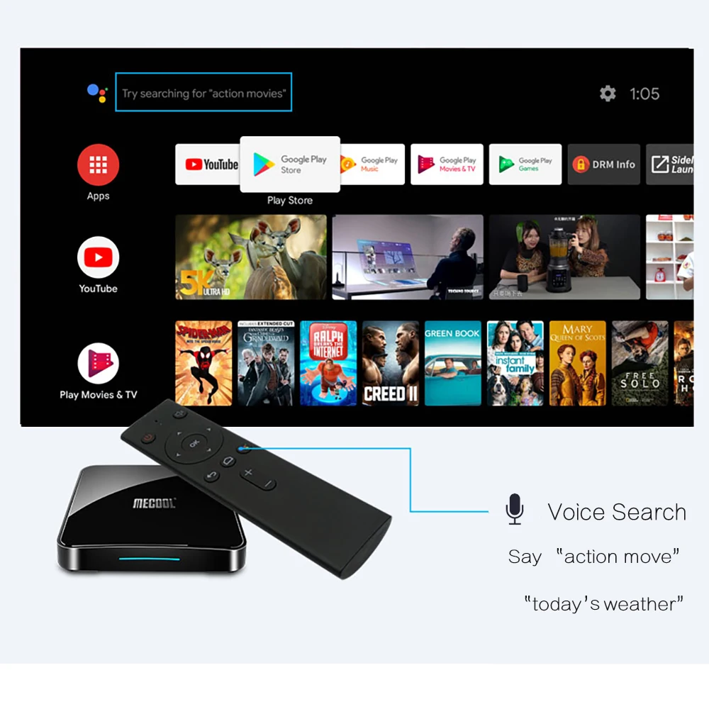 Mecool KM3 ТВ Smart Android 9 0 tv Box 4g + 64g 4 k HDR Google Home Play Cast USB 3 медиаплеер Голосовое управление IP