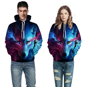 

European And American Style Couple Matching Sweatshirt Seiko 3D Digital Print Hooded Baseball Uniform Spring Fall Winter Clothes