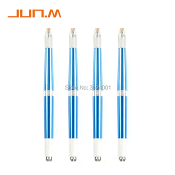 

10Pc 3 Heads Use Microblading Pen Tattoo Machine for Permanent Makeup Eyebrow Tattoo Manual Pen Needle Blade Blue Color Cosmetic
