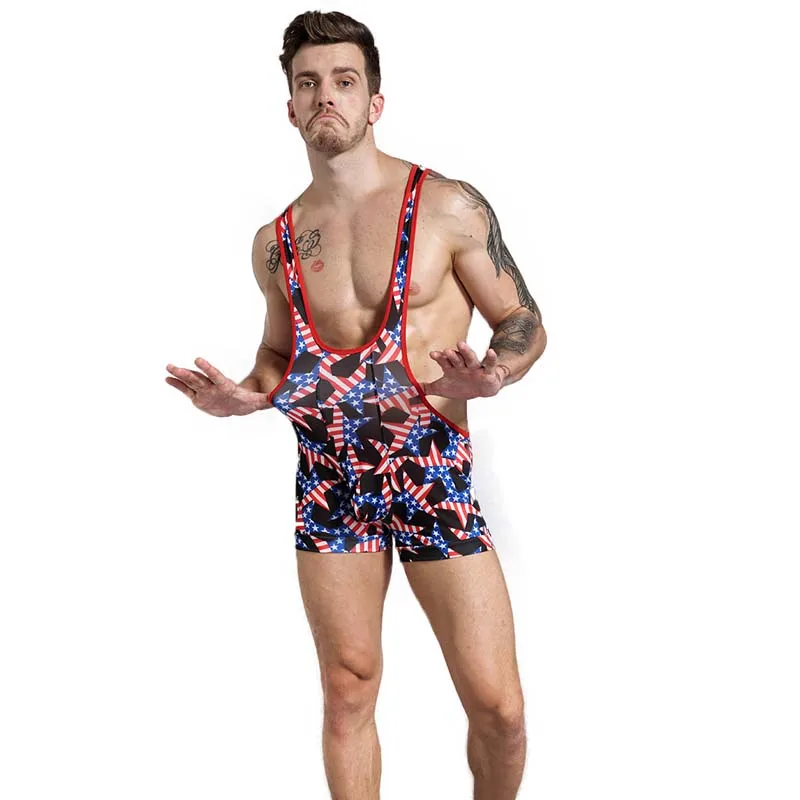 

Fitness Bodysuits Men Wrestling Singlet Men Body Suit Bodybuilding Shaper Sleeveless Jumpsuit Lingerie Mens Bodysuit