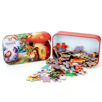 

Kids toy 60 pieces wooden puzzle animal cartoon puzzles wood Jigsaw baby child early educational toys