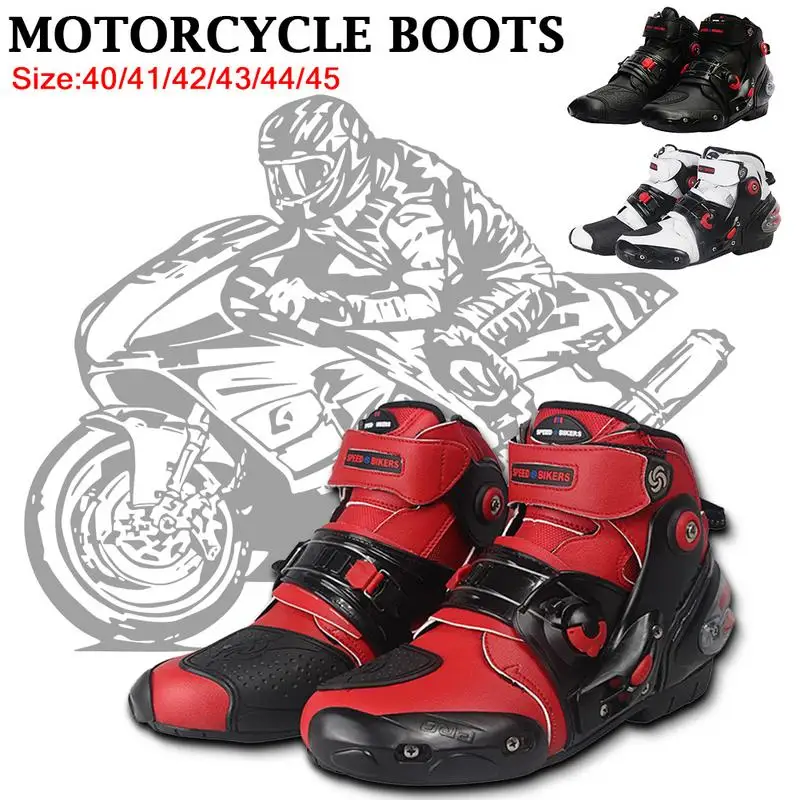 

Men's Motorcycle Professional Racing Boots Motocross Microfiber Leather High Cylinder Protective Gear Protection Boot 4 Seasons