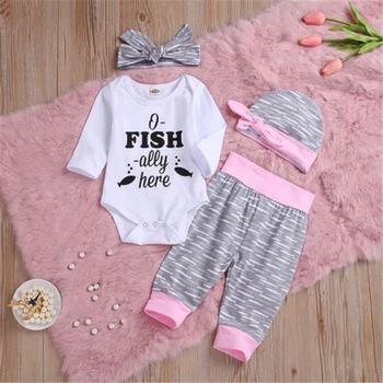 

fish ally here 0-12M Newborn Infant Baby Girls Romper Fish Print Pants Clothes Outfit Set Playsuit Jumpsuit