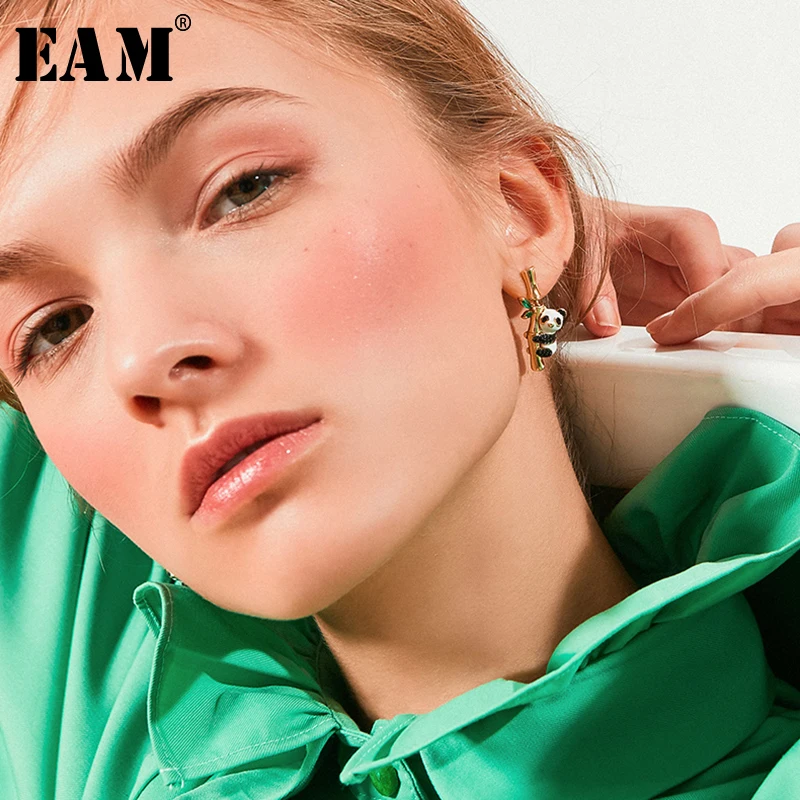 

WKOUD EAM Jewelry / 2019 New Fashion Temperament Zircon Crystal Inlaid Panda Earrings Women's Accessories S#R164108