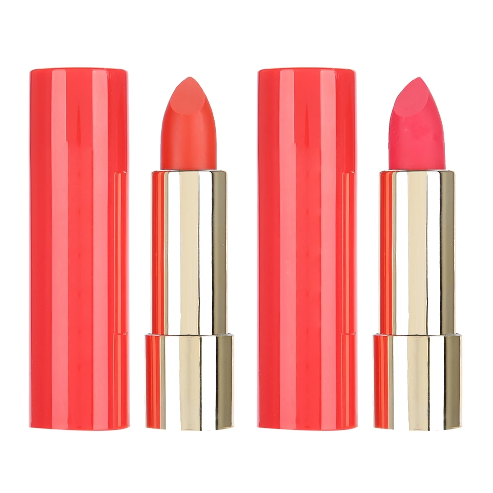 2pcs Gold Tube Automatic Matte Lipstick Long lasting Lipstick Cosmetic